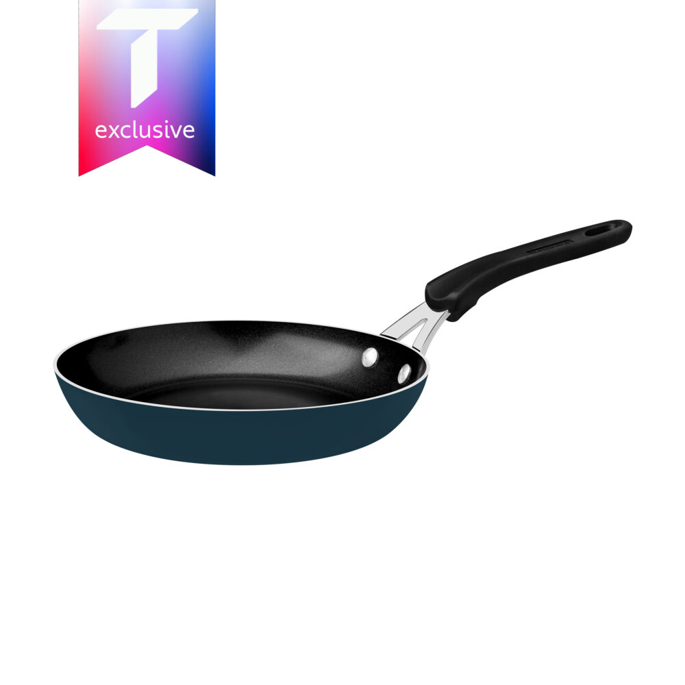 Tunis Aluminium Frying Pan with Ceramic Interior Coating and Silicone Exterior, Mediterranean Blue, 24 cm, 1.6 L