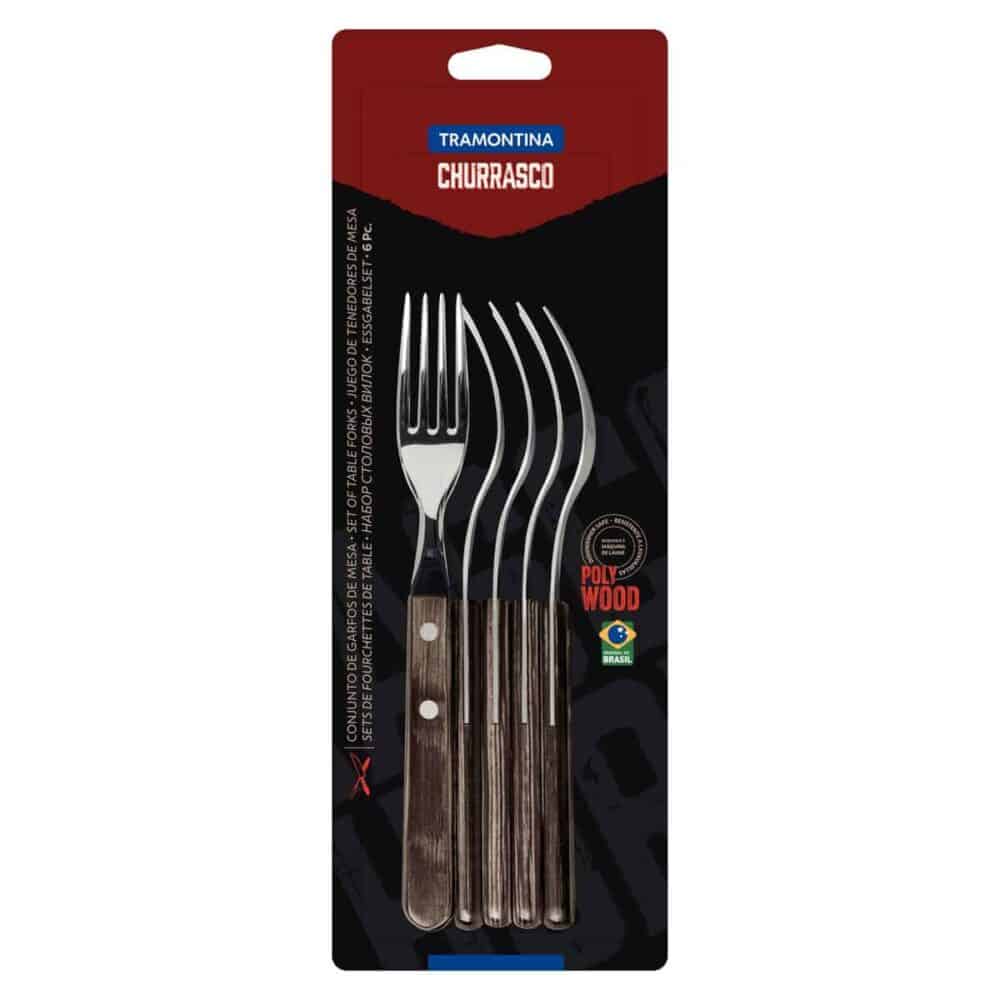 6pc. Table Forks Set, Brown - Image 2