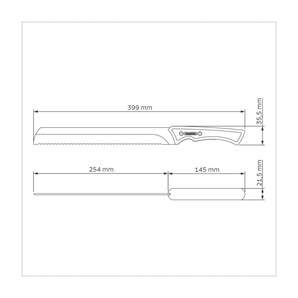 Churrasco Black Serrated Knife with Blackened Stainless-Steel Blade and 10" Wooden Handle - Image 5