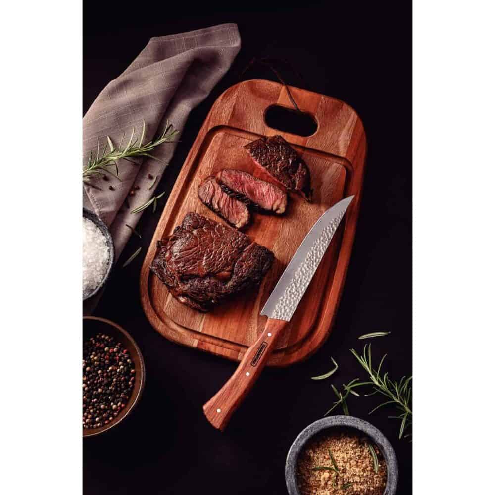 Nômade 7"(18cm) Meat Knife with Stainless-Steel Blade and Wood Handle - Image 2
