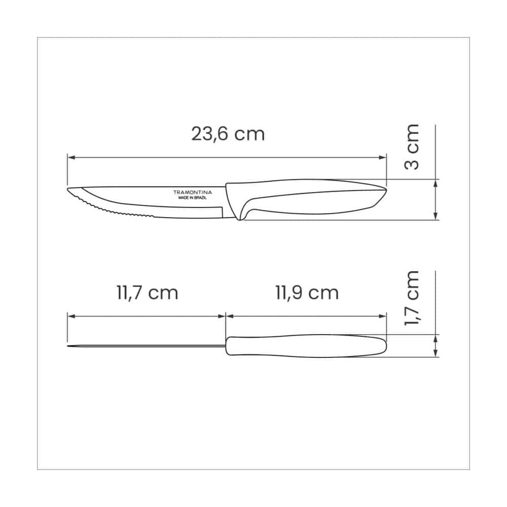 Plenus 5" Jumbo Steak Knife with Stainless-Steel Blade and Black Polypropylene Handle - Image 3