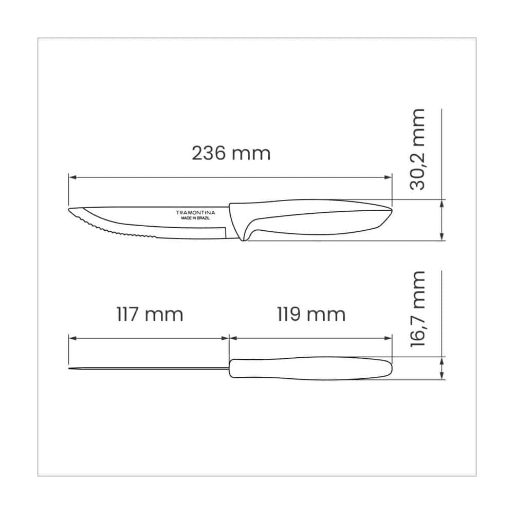 Plenus 5" Jumbo Steak Knife with Stainless-Steel Blade and Black Polypropylene Handle - Image 4
