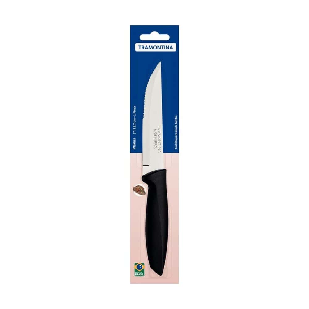 Plenus 5" Jumbo Steak Knife with Stainless-Steel Blade and Black Polypropylene Handle - Image 2