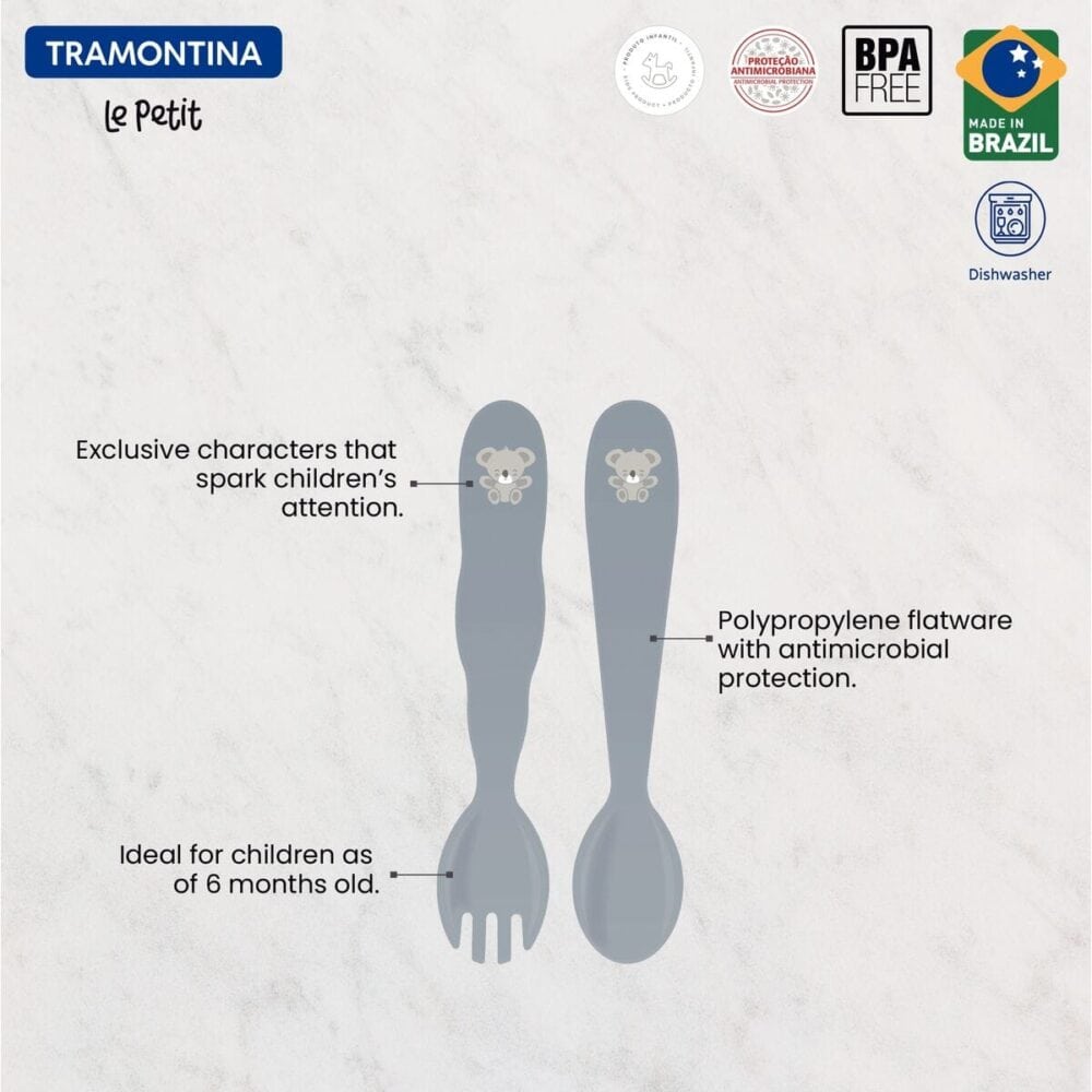 2pc. Grey Children's Flatware Set - Image 3