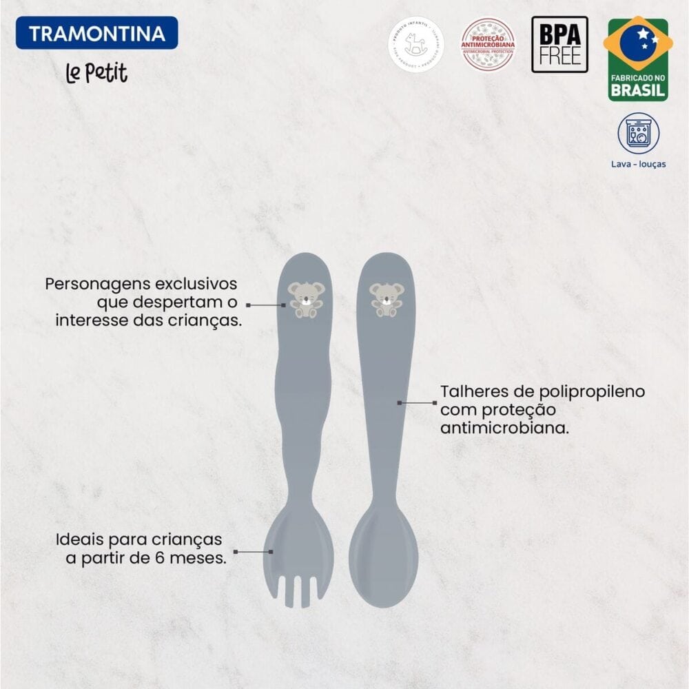 2pc. Grey Children's Flatware Set - Image 4