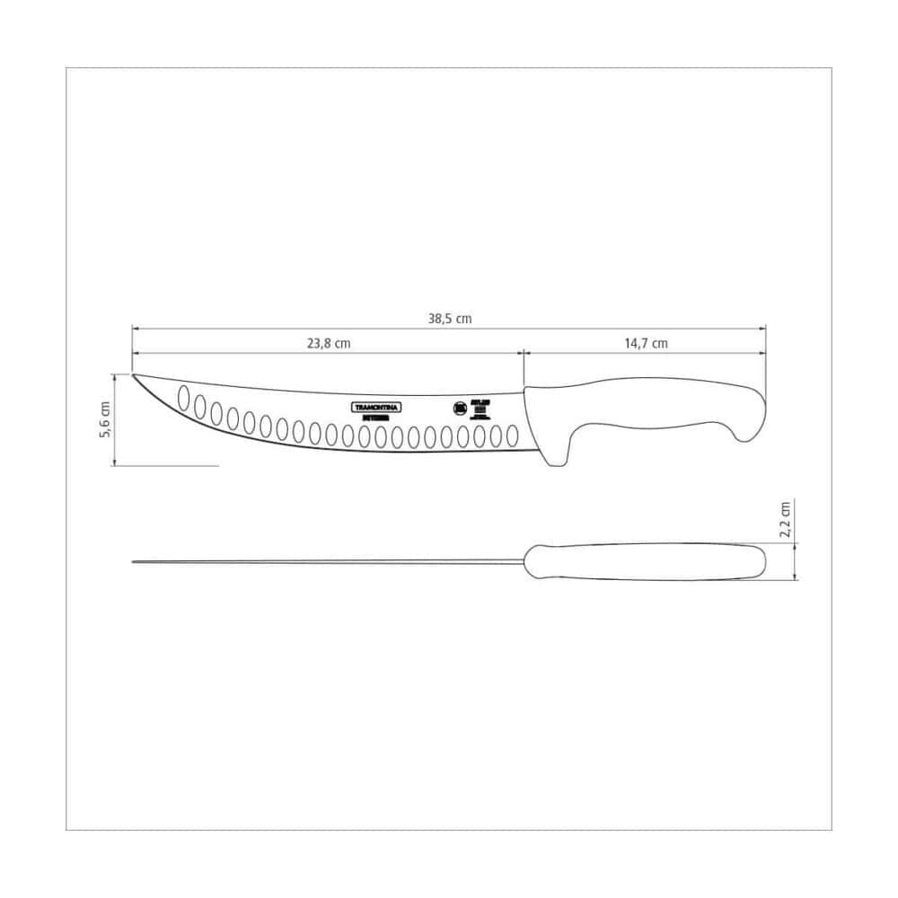 10" (25cm) Butcher/ Fluted Knife, Black - Image 3