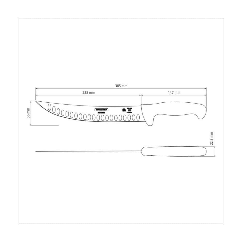 10" (25cm) Butcher/ Fluted Knife, Black - Image 4