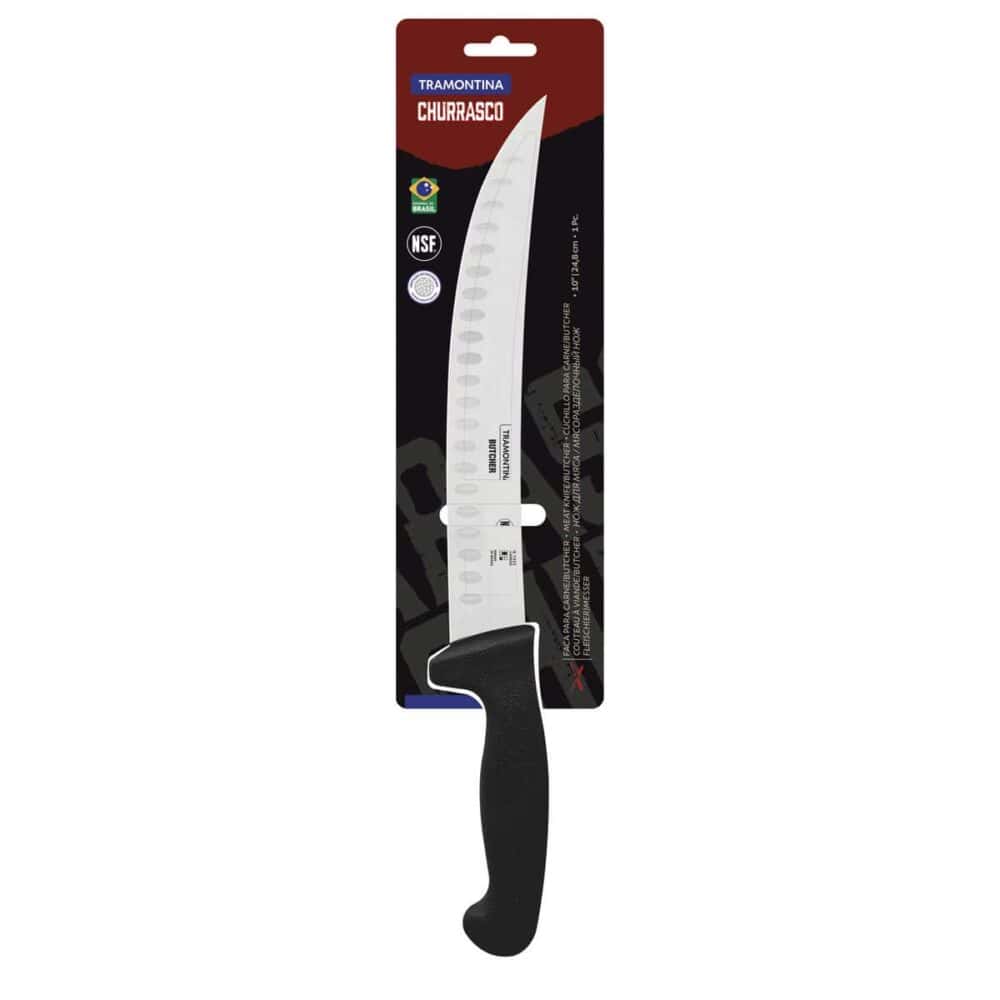 10" (25cm) Butcher/ Fluted Knife, Black - Image 2