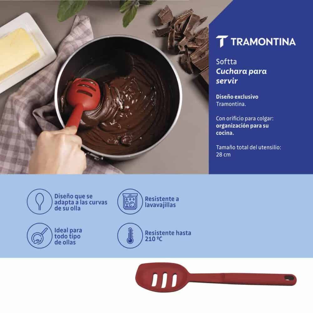 Softta Red Silicone Slotted Serving Spoon - Image 2