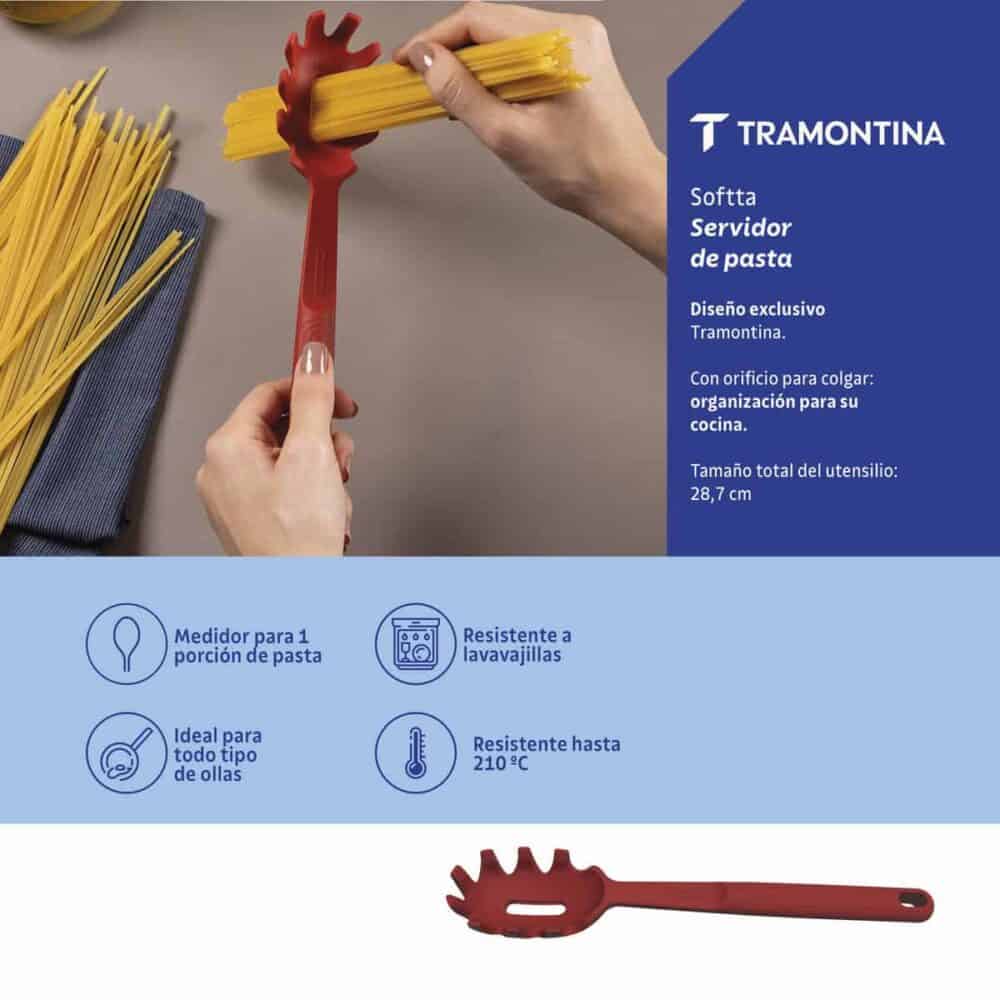 Softta Red Silicone Pasta Tongs - Image 2