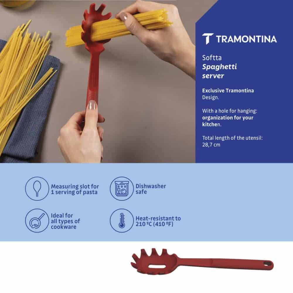 Softta Red Silicone Pasta Tongs - Image 3