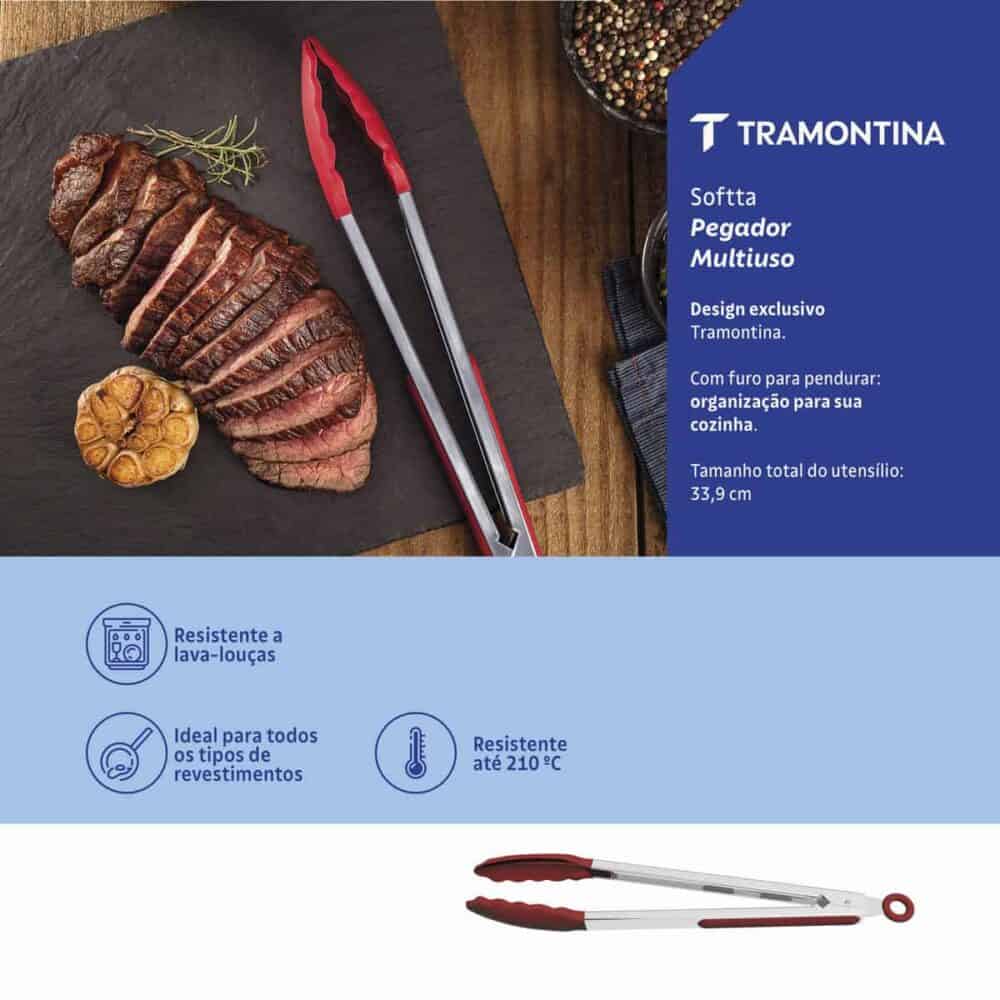 Softta Red Silicone Multipurpose Tongs, 33.9 cm - Image 4