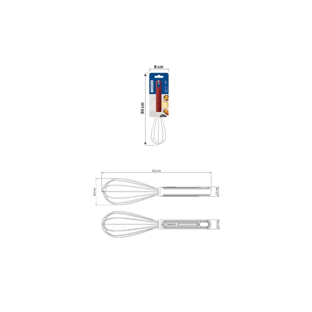 Softta Stainless-Steel Whisk with Red Rubberized Handle - Image 7