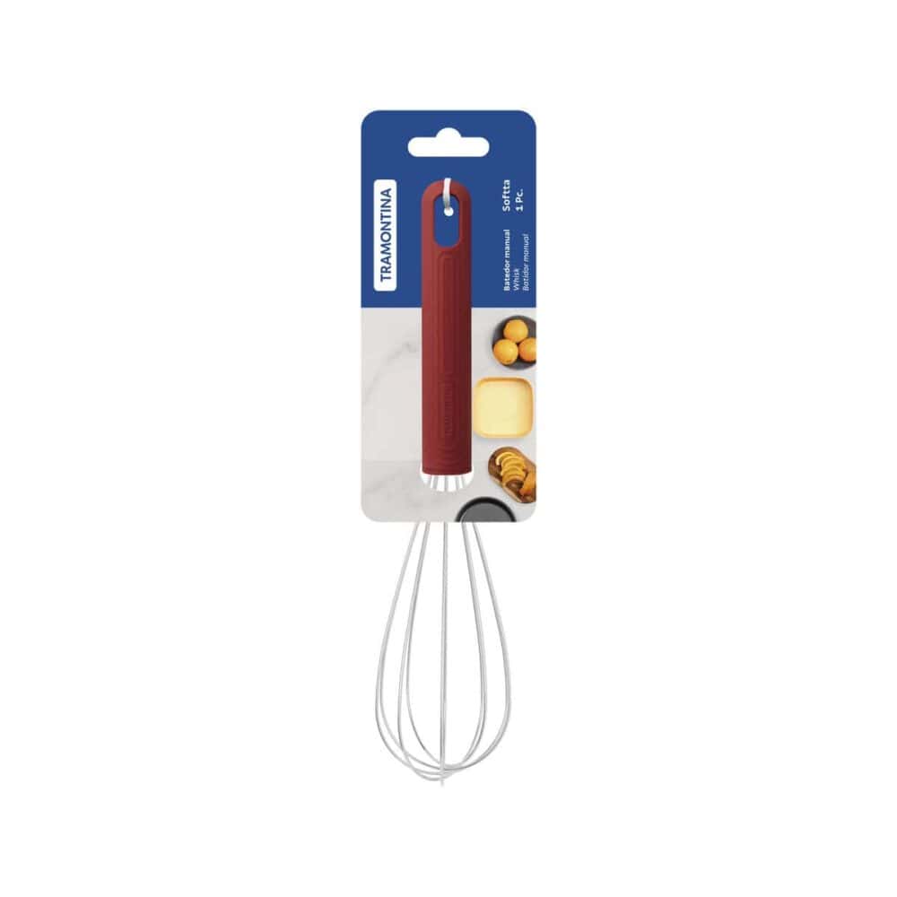 Softta Stainless-Steel Whisk with Red Rubberized Handle - Image 6
