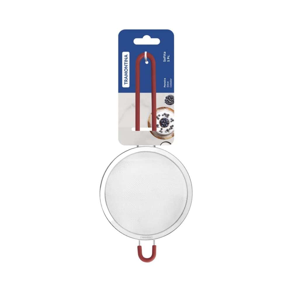 Softta Stainless-Steel Sieve with Red Silicone Handles 12 cm - Image 6