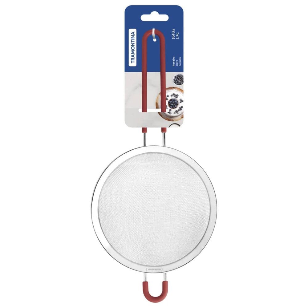 Softta Stainless-Steel Sieve with Red Silicone Handles 16 cm - Image 6