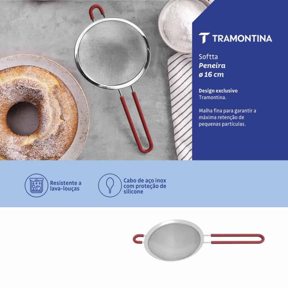 Softta Stainless-Steel Sieve with Red Silicone Handles 16 cm - Image 4