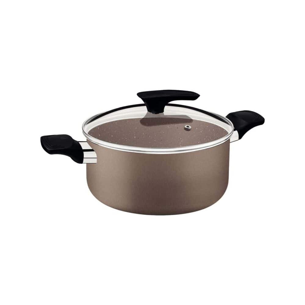 Milazzo 4-Piece Almond Aluminium Cookware Set with Interior and Exterior Starflon Max Nonstick Coating - Image 4