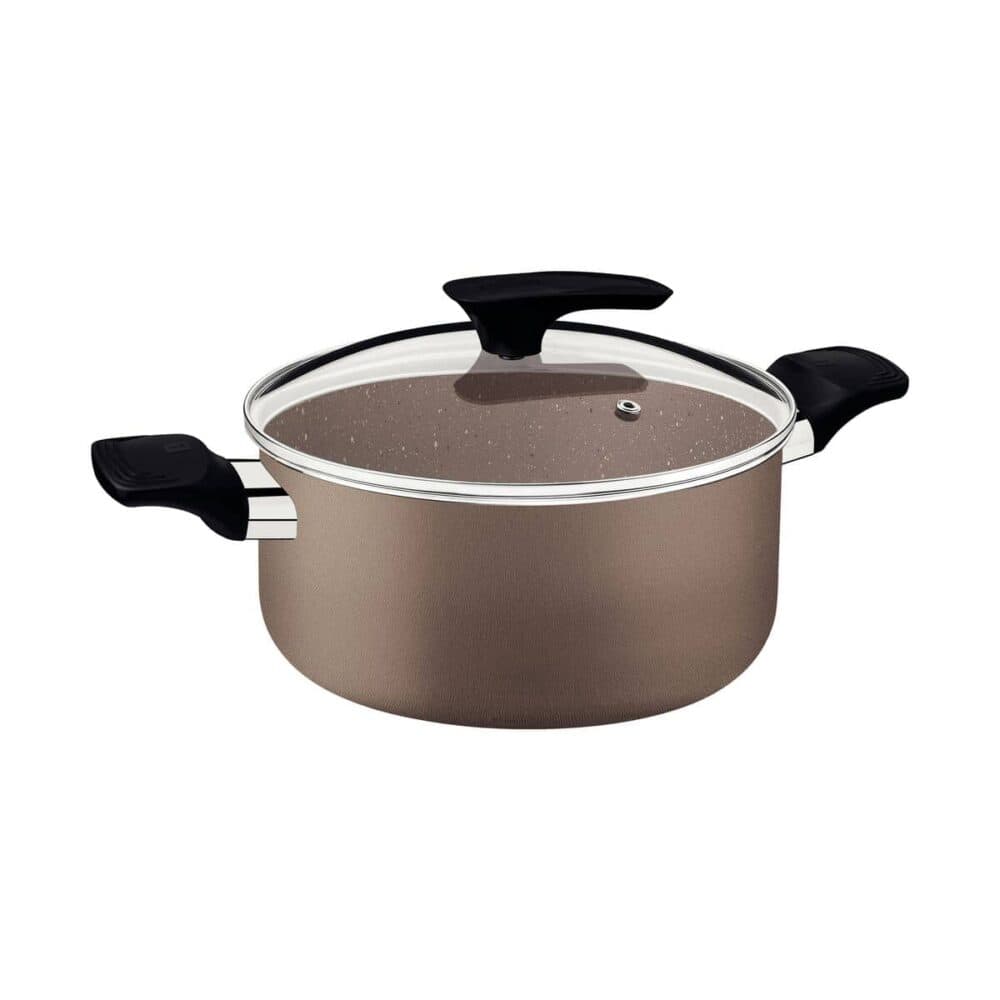Milazzo 4-Piece Almond Aluminium Cookware Set with Interior and Exterior Starflon Max Nonstick Coating - Image 5