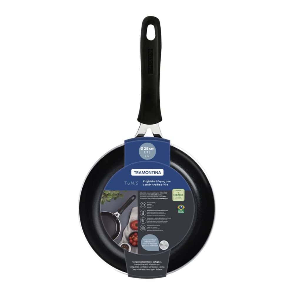 Tunis Aluminium Frying Pan with Ceramic Interior Coating and Silicone Exterior, Mediterranean Blue, 28 cm, 2.3 L - Image 5