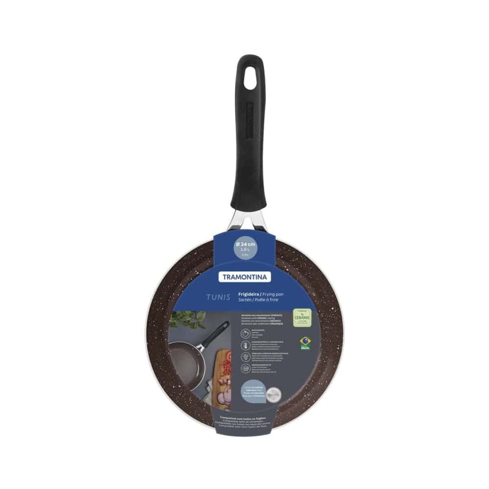 Tunis Aluminium Frying Pan with Ceramic Nonstick Interior Coating and Truffle Pink Silicone Exterior, 24 cm, 1.6 L - Image 5