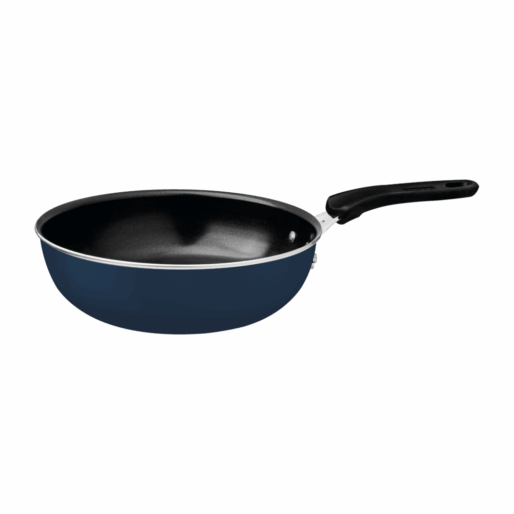 Tunis Aluminium Deep Frying Pan with Interior Ceramic Coating and Mediterranean Blue Silicone Exterior, 24 cm, 2.9 L - Image 2