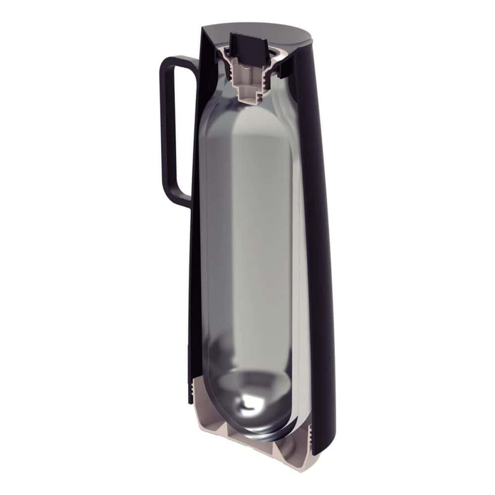 Exata Black Polypropylene Thermal Flask with 1 L Glass Liner - Image 5