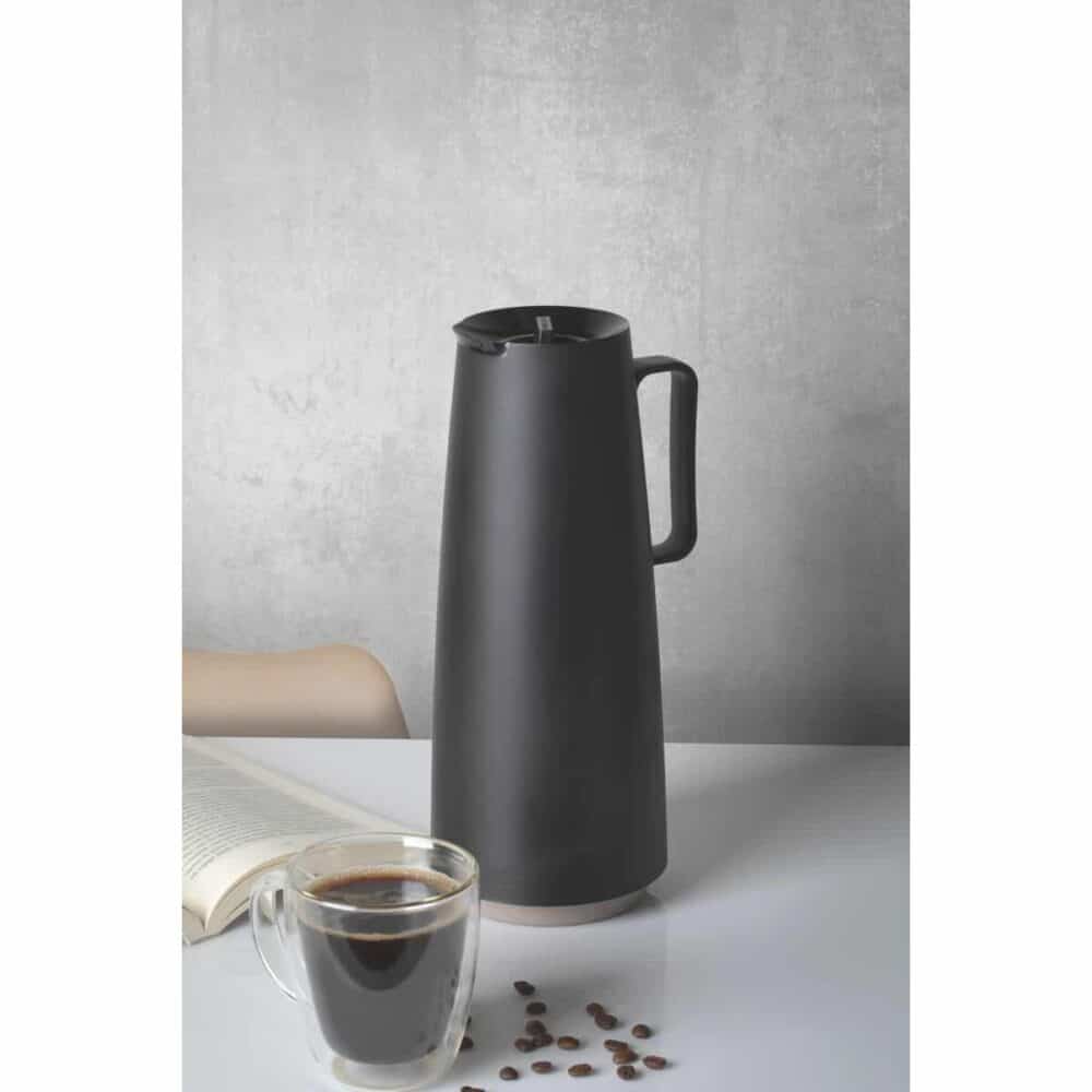 Exata Black Polypropylene Thermal Flask with 1 L Glass Liner - Image 9