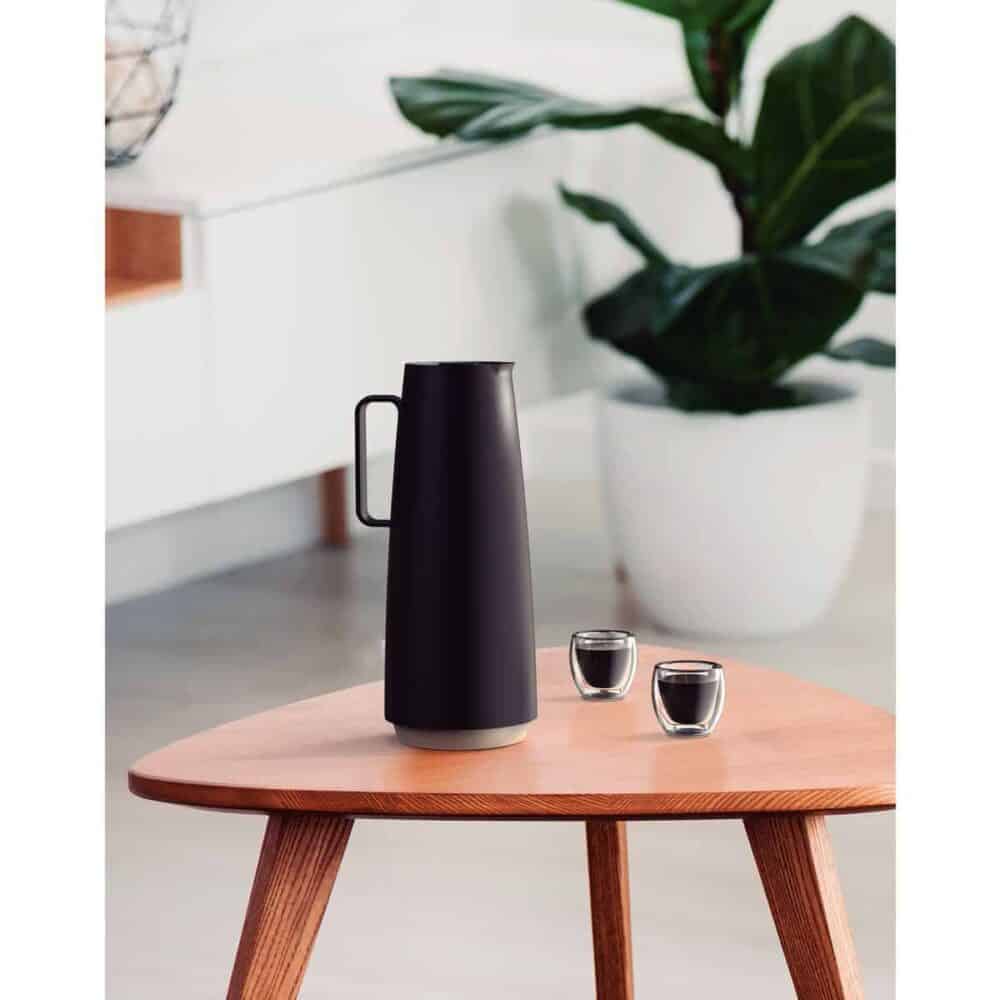 Exata Black Polypropylene Thermal Flask with 1 L Glass Liner - Image 11