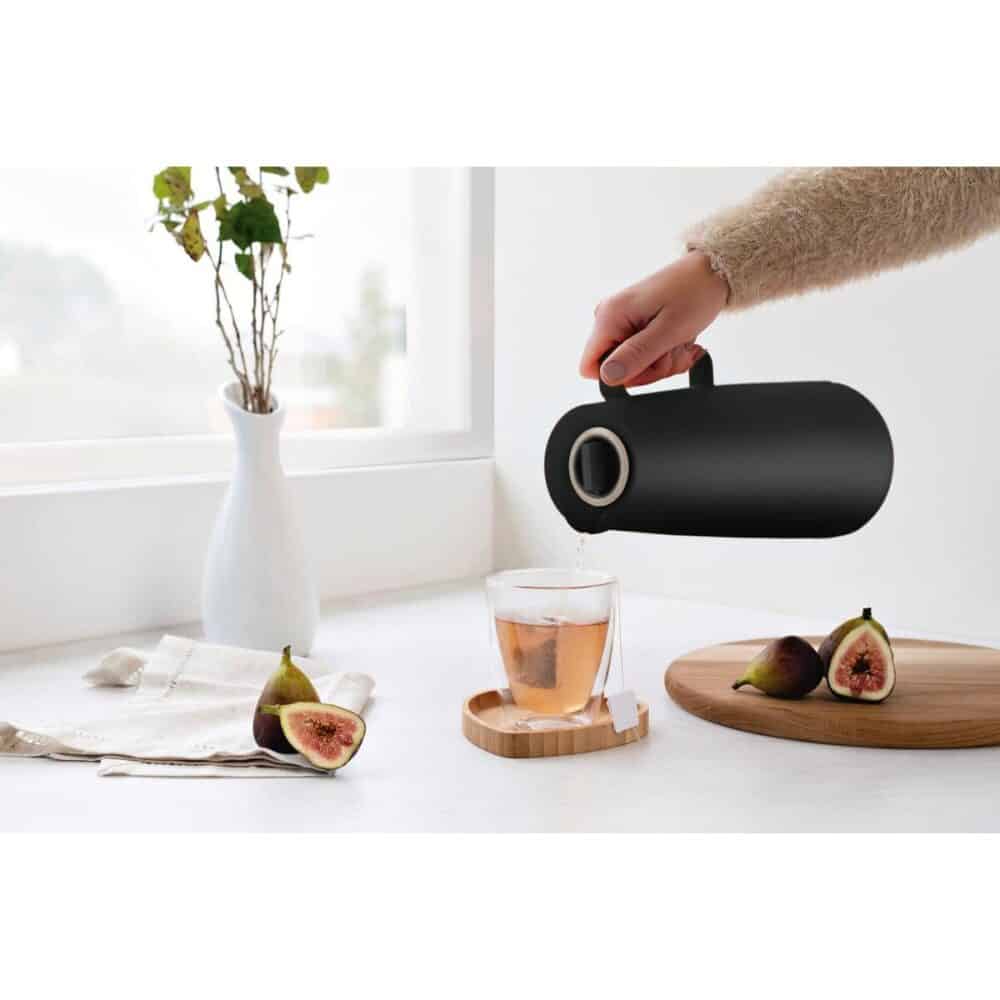 Exata Black Polypropylene Thermal Flask with 1 L Glass Liner - Image 13