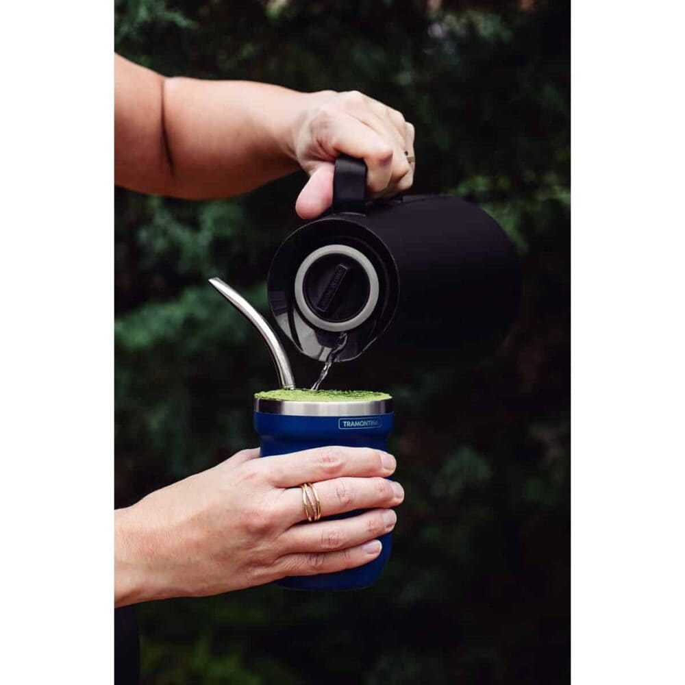 Exata Black Polypropylene Thermal Flask with 1 L Glass Liner - Image 14