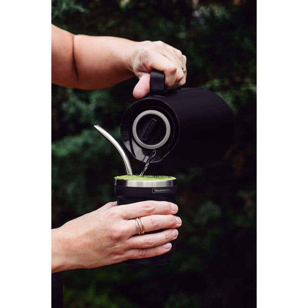 Exata Black Polypropylene Thermal Flask with 1 L Glass Liner - Image 15