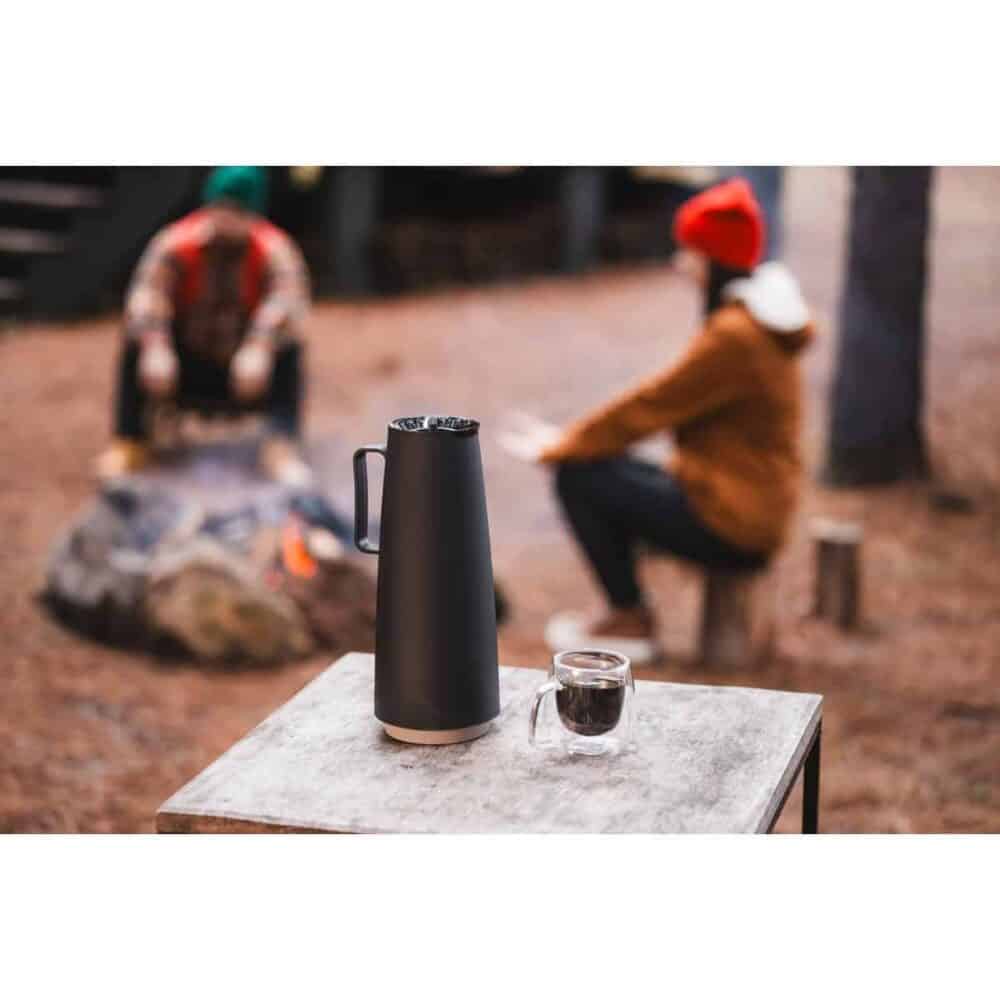 Exata Black Polypropylene Thermal Flask with 1 L Glass Liner - Image 18