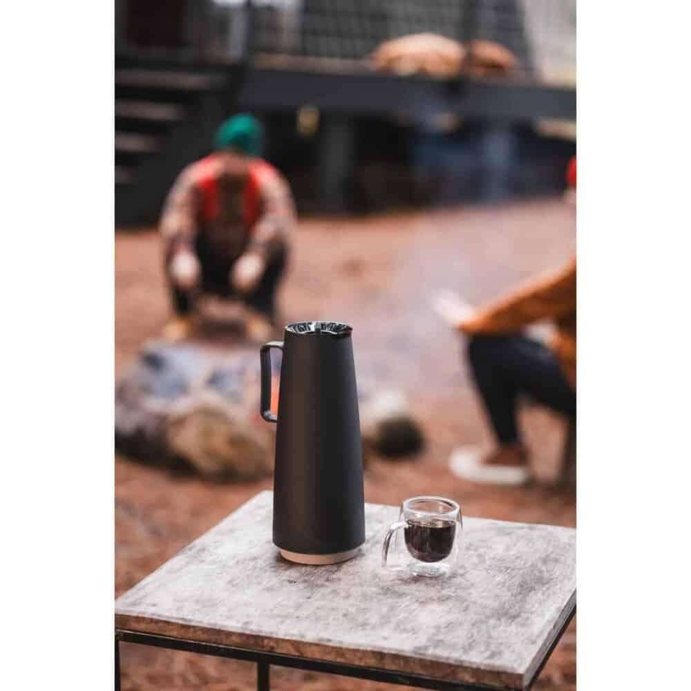 Exata Black Polypropylene Thermal Flask with 1 L Glass Liner - Image 19
