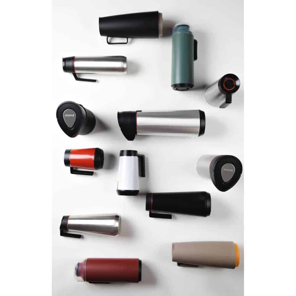 Exata Black Polypropylene Thermal Flask with 1 L Glass Liner - Image 12