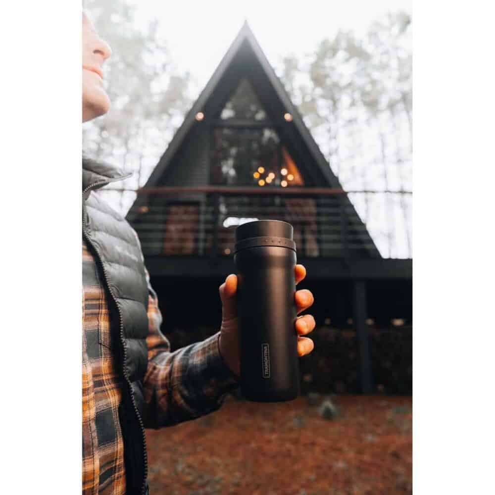 Tramontina Black Stainless Steel Thermo Cup with 360º Spout, 460 ml - Image 16