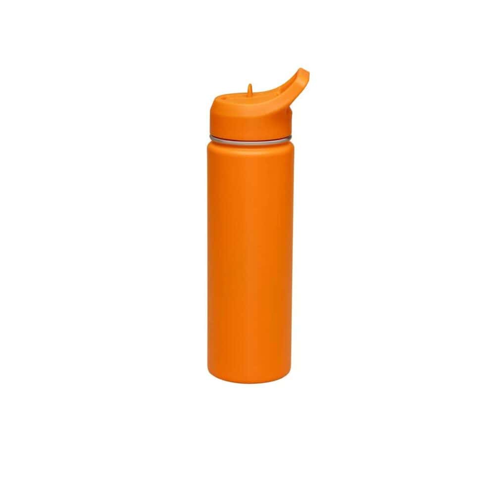 Tramontina Orange Lined Steel Thermos with Straw, 650 ml - Image 2