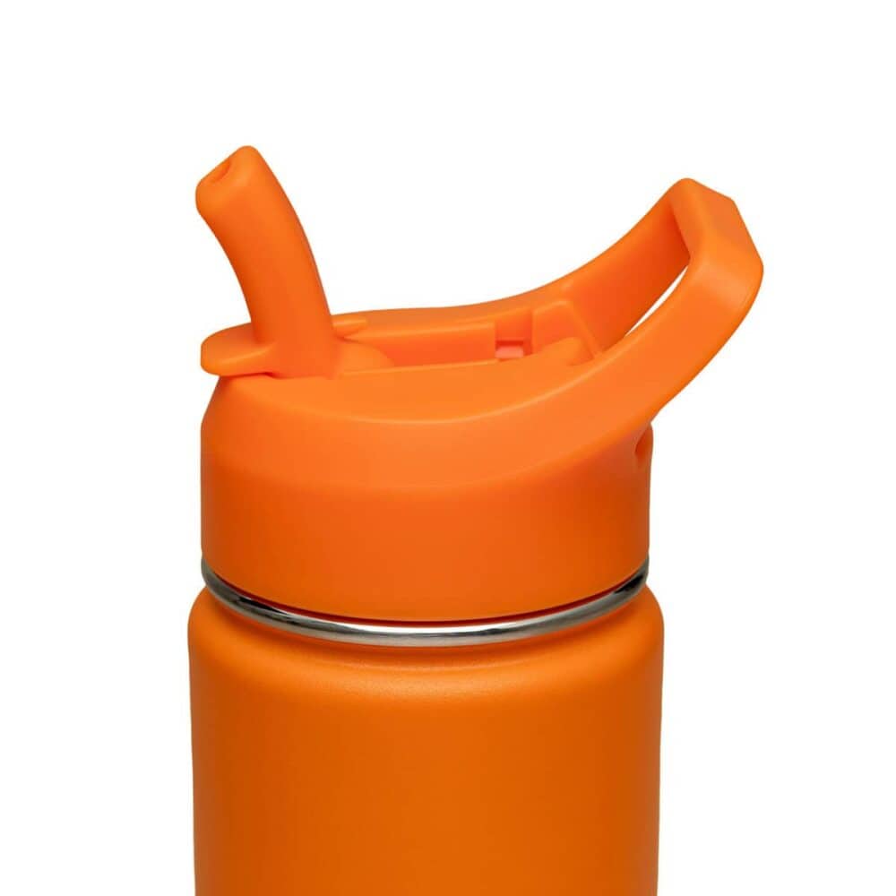 Tramontina Orange Lined Steel Thermos with Straw, 650 ml - Image 3