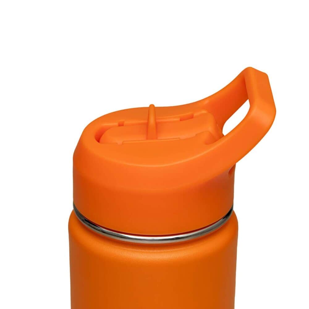 Tramontina Orange Lined Steel Thermos with Straw, 650 ml - Image 4