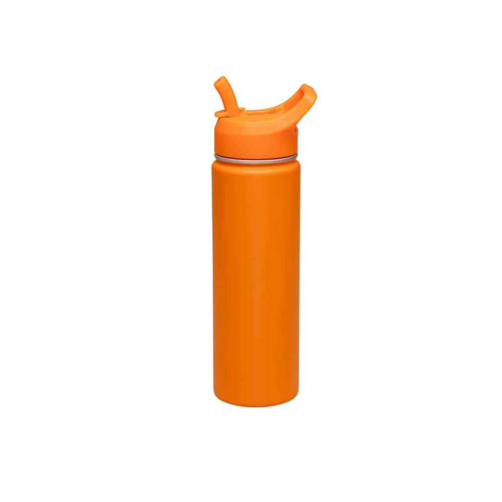 Tramontina Orange Lined Steel Thermos with Straw, 650 ml - Image 7