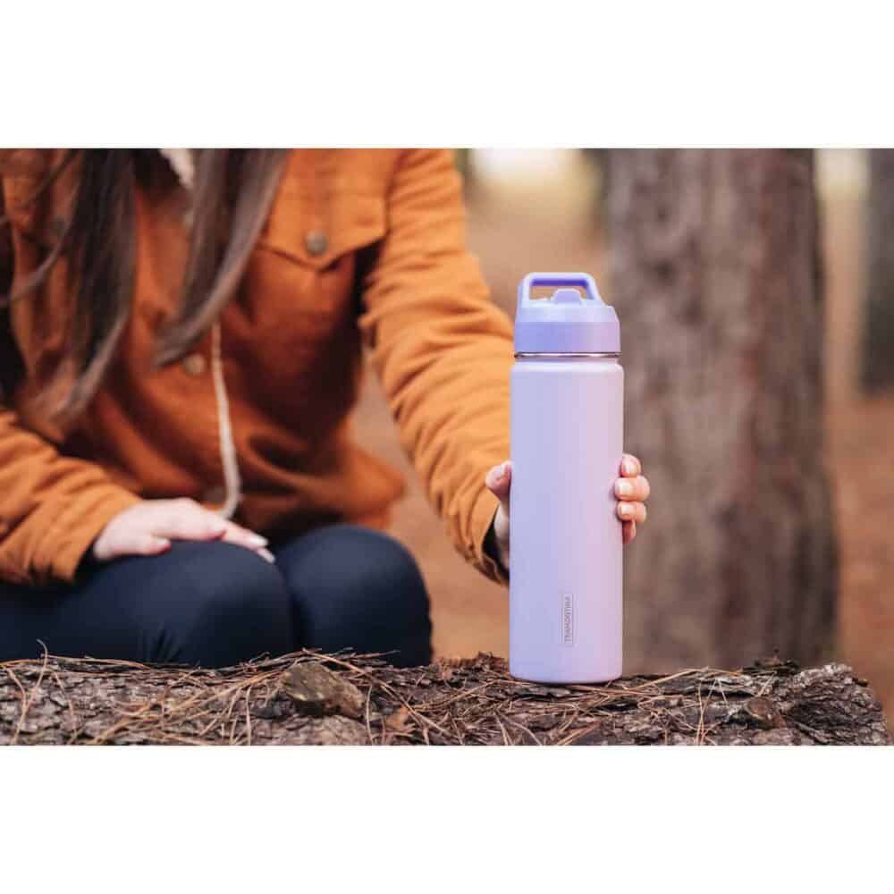 Tramontina Purple Lined Steel Thermos with Straw, 650 ml - Image 14