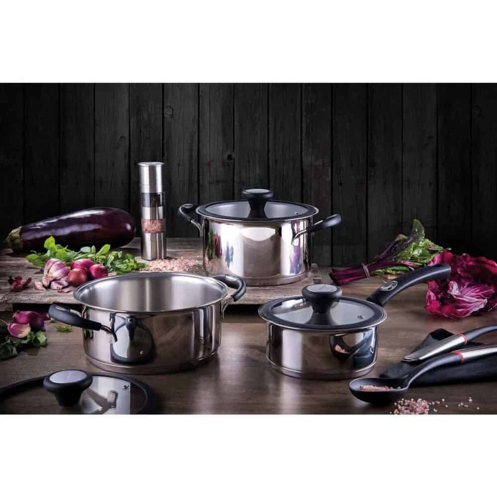 Realce stainless steel and acrylic dual salt and pepper grinder with ceramic mill - Image 6