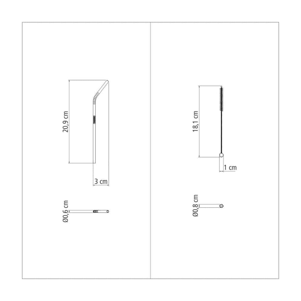 Tramontina stainless steel drinking straw set with cleaning brush, 5 pc set - Image 7