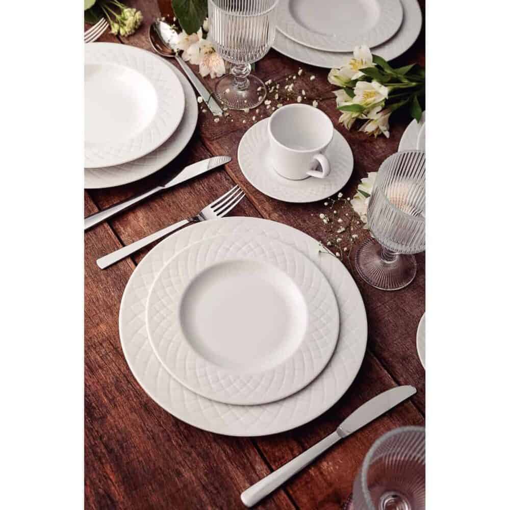 Ingrid 12-Piece Decorated Porcelain Plate Set with Bowl - Image 2