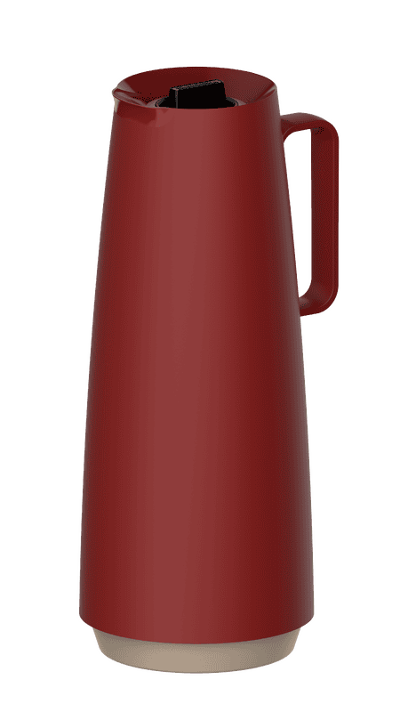 Exata Thermal Carafe in Red Plastic with Glass Liner, 1 L