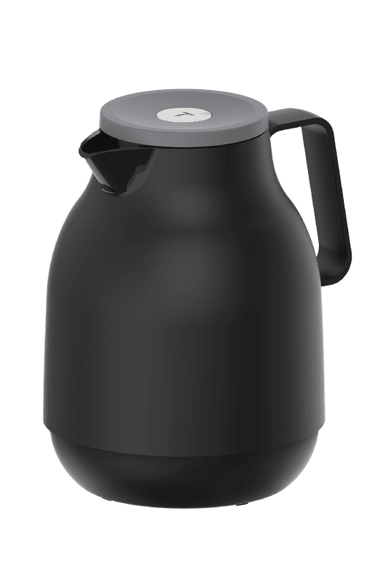 Exata Black Plastic Thermal Server 1 L Pressure Button Stopper Lid