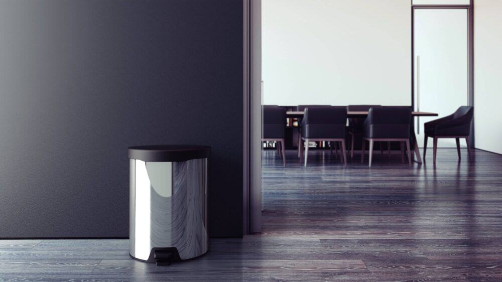 New 12L Stainless Steel Pedal Trash Bin with polished finish - Image 5