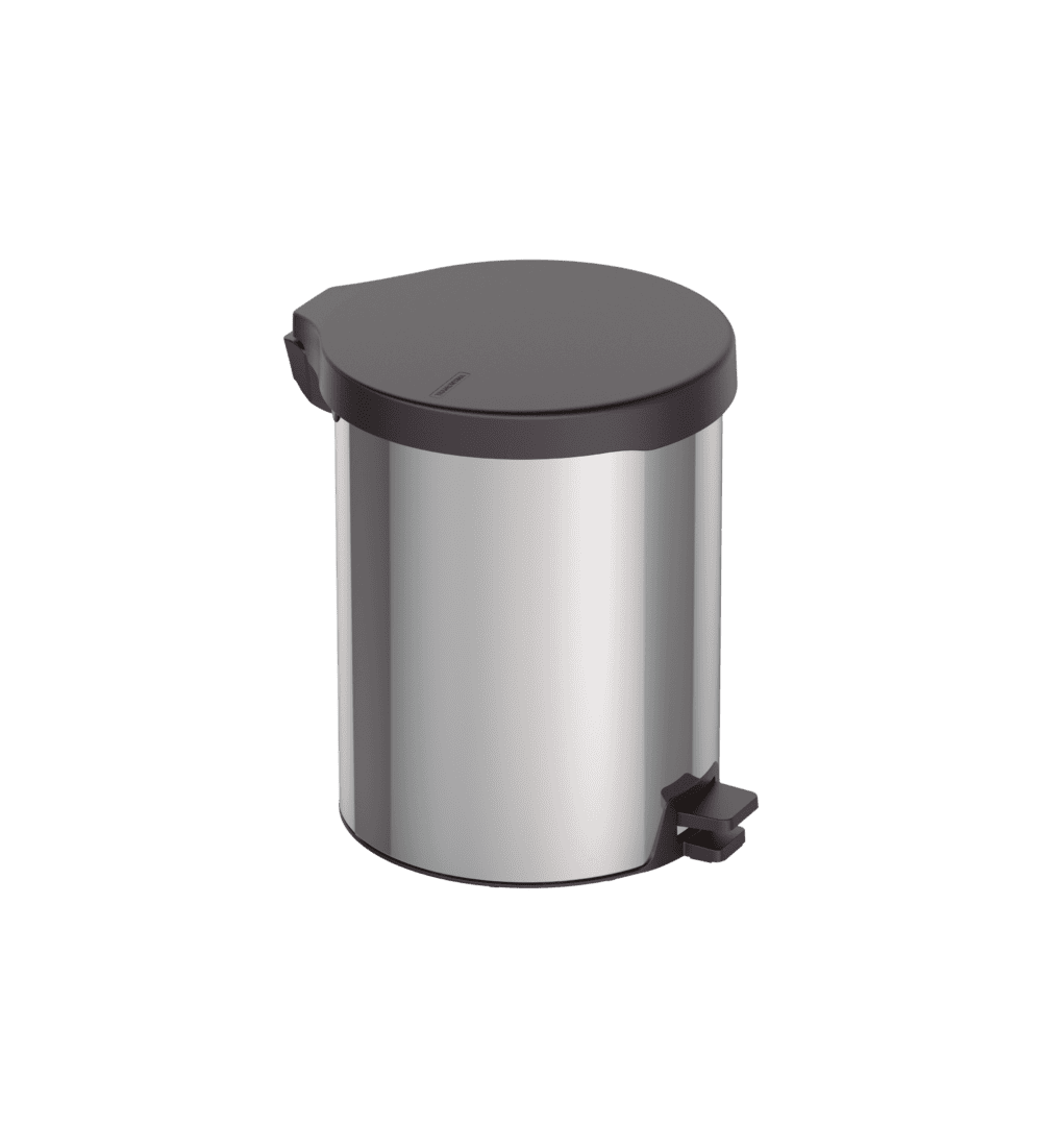 New 12L Stainless Steel Pedal Trash Bin with polished finish