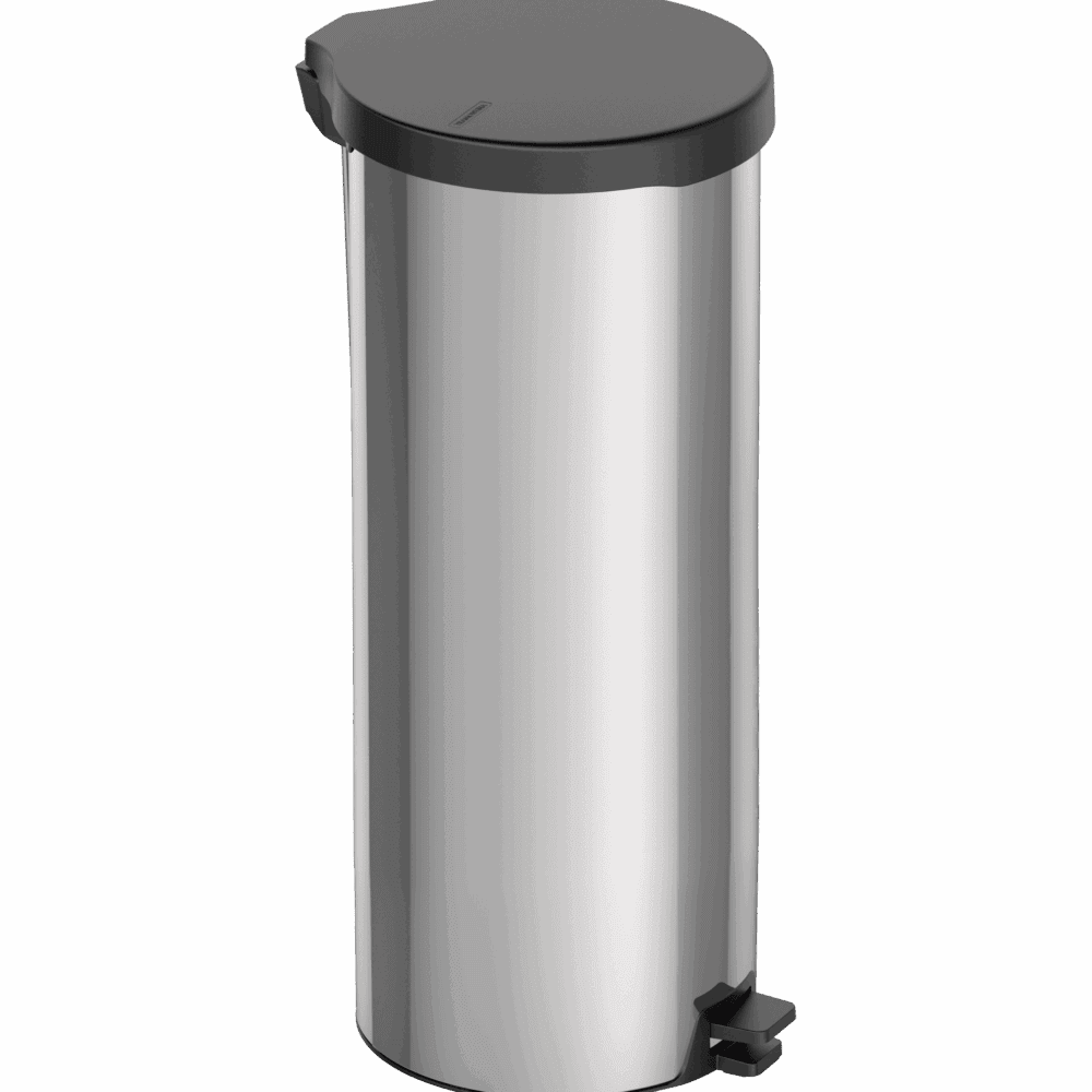 New 30L Stainless Steel Pedal Trash Bin with polished finish