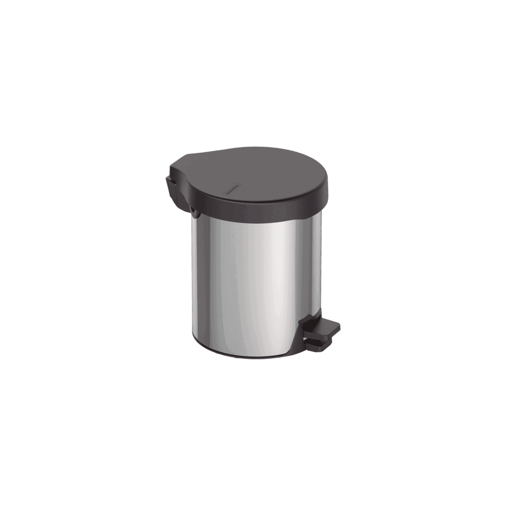 New 5L Stainless Steel Pedal Trash Bin with polished finish